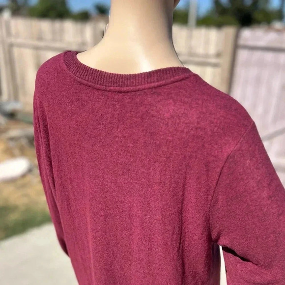 Saturday Sunday Anthropologie Hacci Slouchy Maroon Oversized Womens Sweater Sz S - Picture 4 of 7
